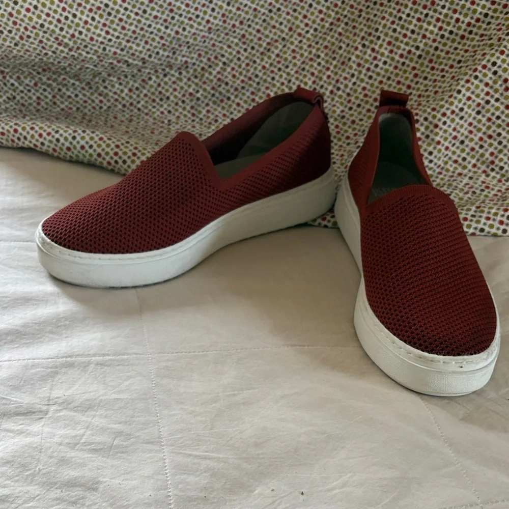 Eileen Fisher Prosper Platform Sneakers Brick Red Woven Slip Ons Size 10 - Picture 12 of 13